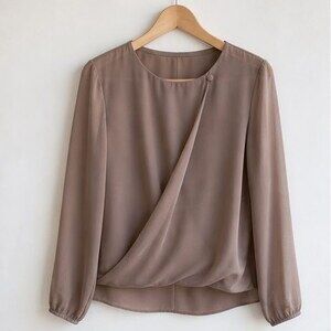 Taupe Ruffle Blouse
